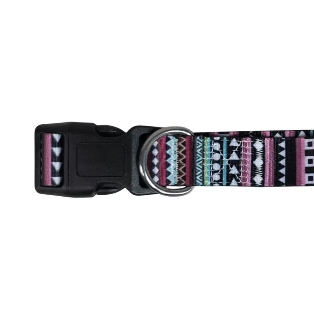 Mihqy Dog Collar Bohemian Purple Adj Small Medium Large Dogs Soft Closure NEW